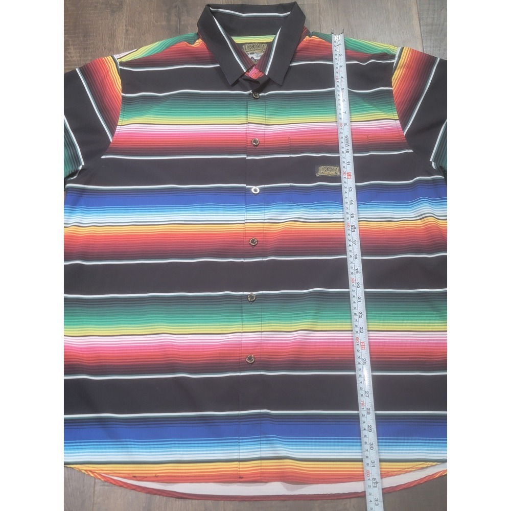 Dixxon Flannel Co D-Lite Party Wear Serape Stripe Button Down Shirt Mens 2XL